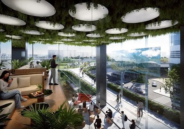 高雄車站專用區四、五及商四開發模擬圖。高雄市政府/提供