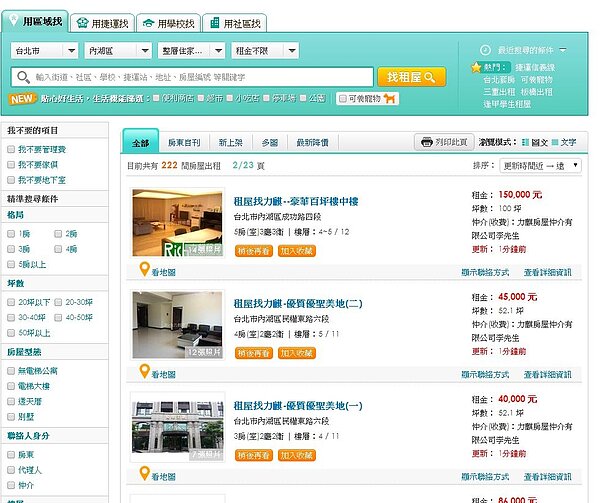 想提高出租速度，房東得先在租屋網上先拔得頭籌。（翻攝自好房快租）