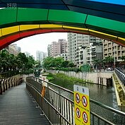 原本被人唾棄的中港大排，經過新北市政府耗資二十億元整治之後，成為人人可親近的親水公園。植滿水生植物與兩岸茂密的大樹，在炎夏中更顯清涼。有人將它與日本京都的哲學之道相比美，稱它為台版的哲學之道。（好房記者張聖奕/攝影）