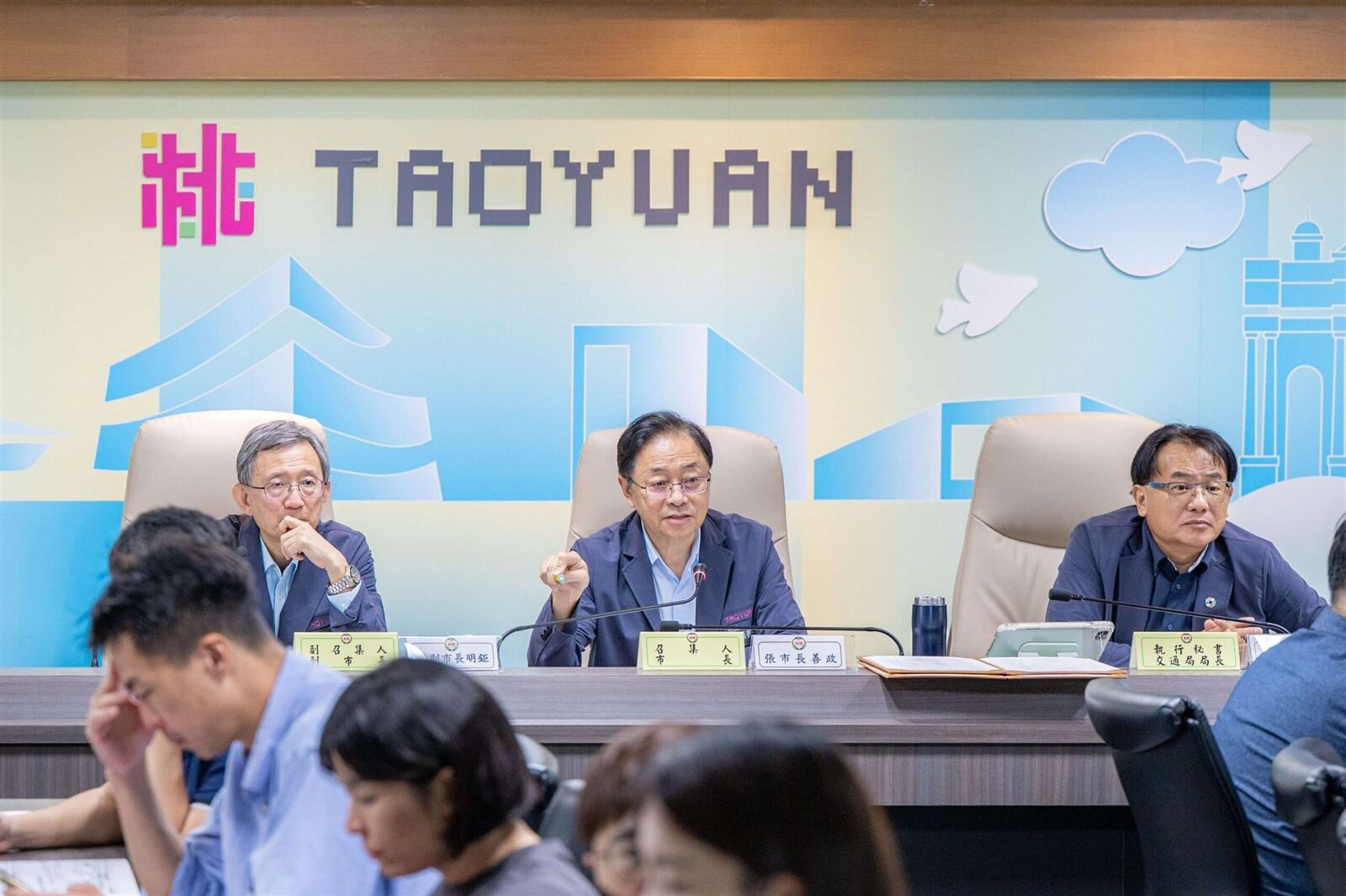 桃園市長張善政主持「114年9月份桃園市道路交通安全會報」。圖:市府提供