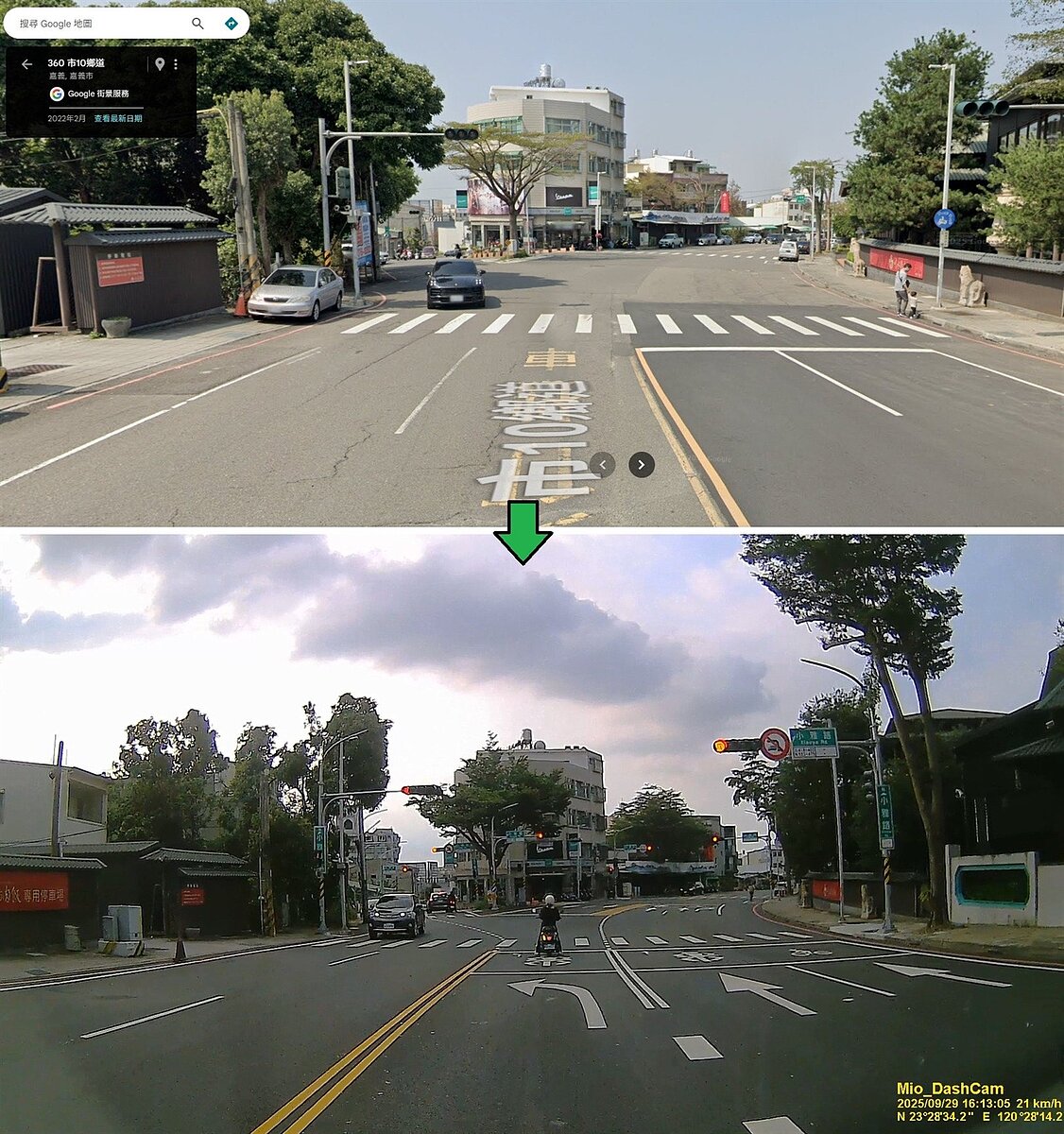 近日有網友在在地臉書社團「嘉義綠豆大小事」貼出照片,指出嘉市唯一允許機車直接左轉的路段,並呼籲市府能開放更多路口讓機車不必兩段式左轉。貼文一出引發熱烈討論。圖/讀者提供