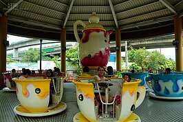 不斷高速旋轉的咖啡杯，是許多人第一次體驗什麼叫做暈船的地方。