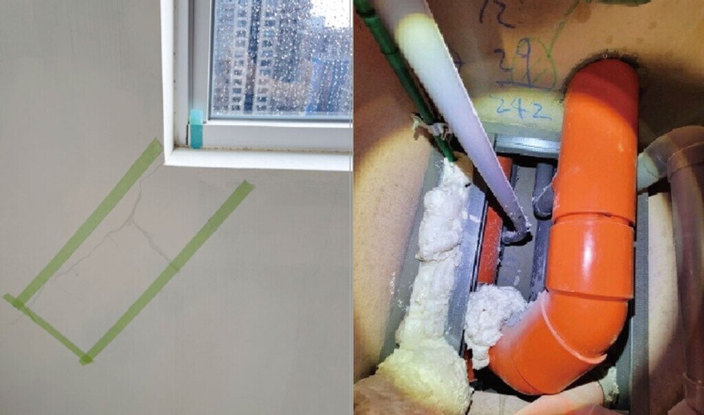 驗屋缺失改善應著重於會影響居住安全品質的項目,例如窗框角隅滲漏水、樓板管道孔未確實收尾等。