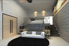 以船鑑做為發想的「艦橋」主題房，全部自動化控制燈光、窗簾、冷氣。
