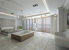 白色系的「古典」房，讓人彷彿置身豪宅。