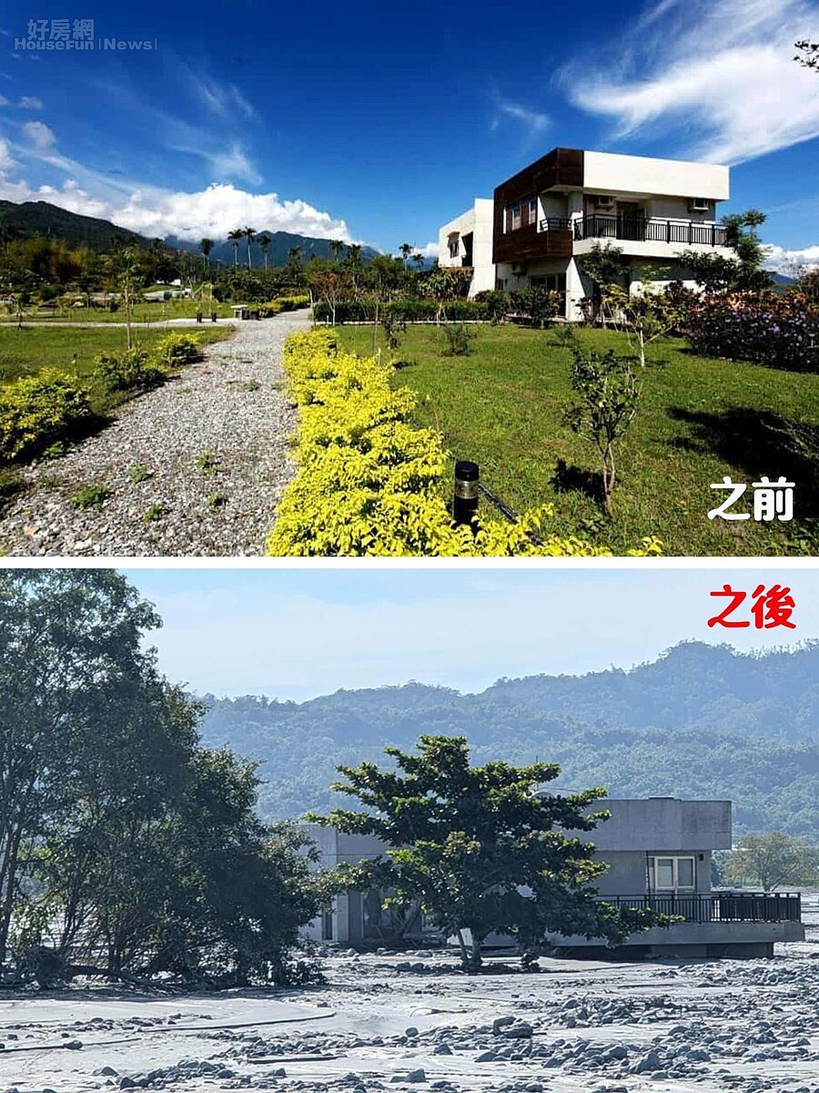 有影音/花蓮光復從彩色變黑白 攝影師空拍記錄美麗與哀愁 花蓮光復的馬太鞍溪土石流淹沒