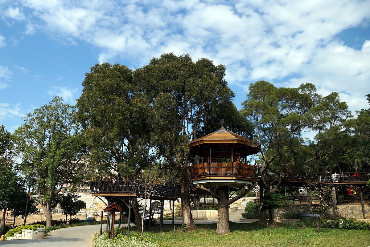 桃園虎頭山公園遊具老舊遊客下滑,市府計畫投入5千萬更新改造。圖/桃園市風景管理處提供