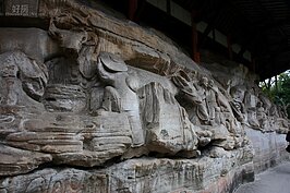 每一組石刻都有故事，有的是勸人為善，有的則是刻畫出人心的險惡與貪婪。