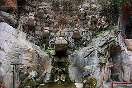 大足石刻一景。