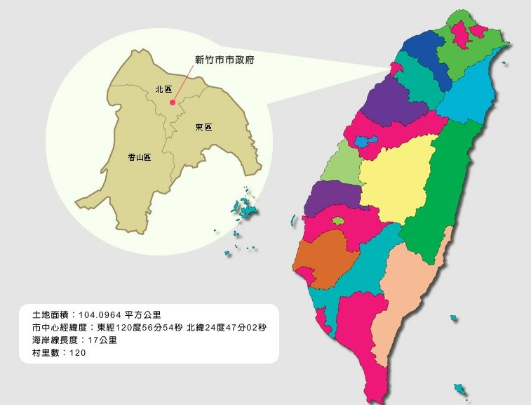 新竹市地理分配圖