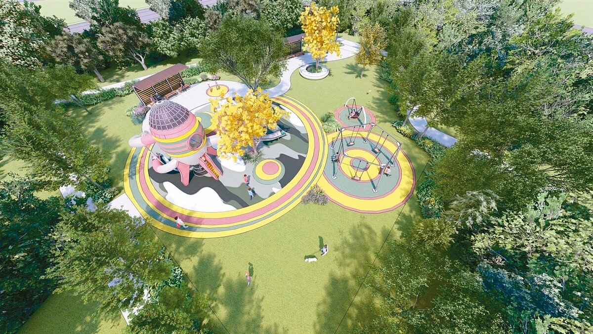 永康砲校原址將轉型「永康創意設計園區」，2期公園含綠園道面積逾15公頃，相當於1座台南公園。圖／台南市地政局提供