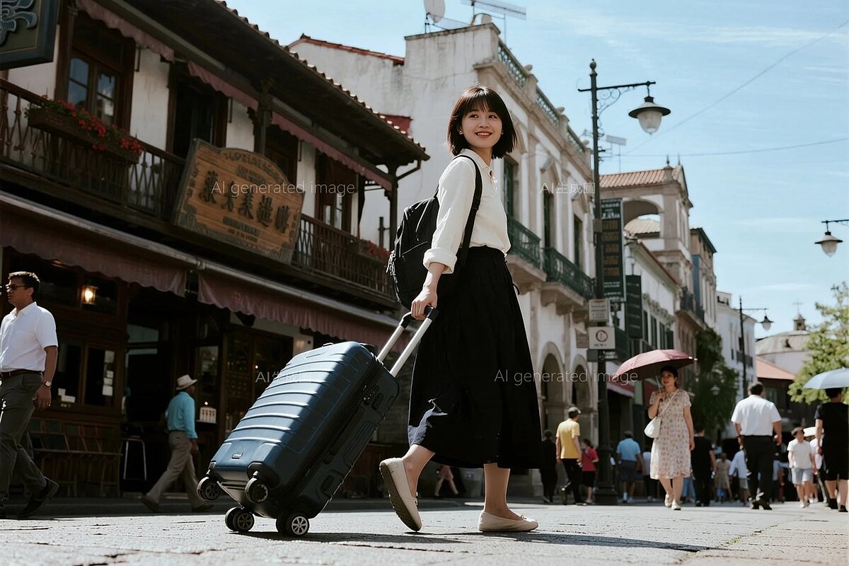 出國打工度假示意圖。圖/AI生成