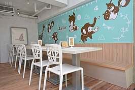 統一的簡潔擺設加上可愛的卡通圖案，使人非常的舒服與輕鬆。