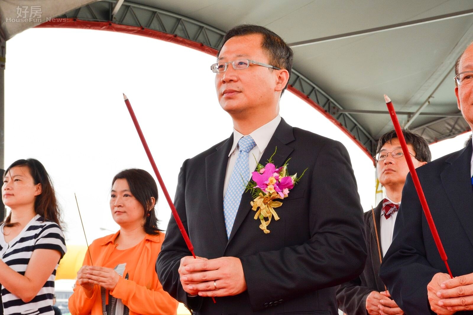 桃園縣長吳志揚參加全台最大Outlet國泰人壽華泰名品城新建工程動土典禮。(好房網News記者 陳韋帆/攝影)