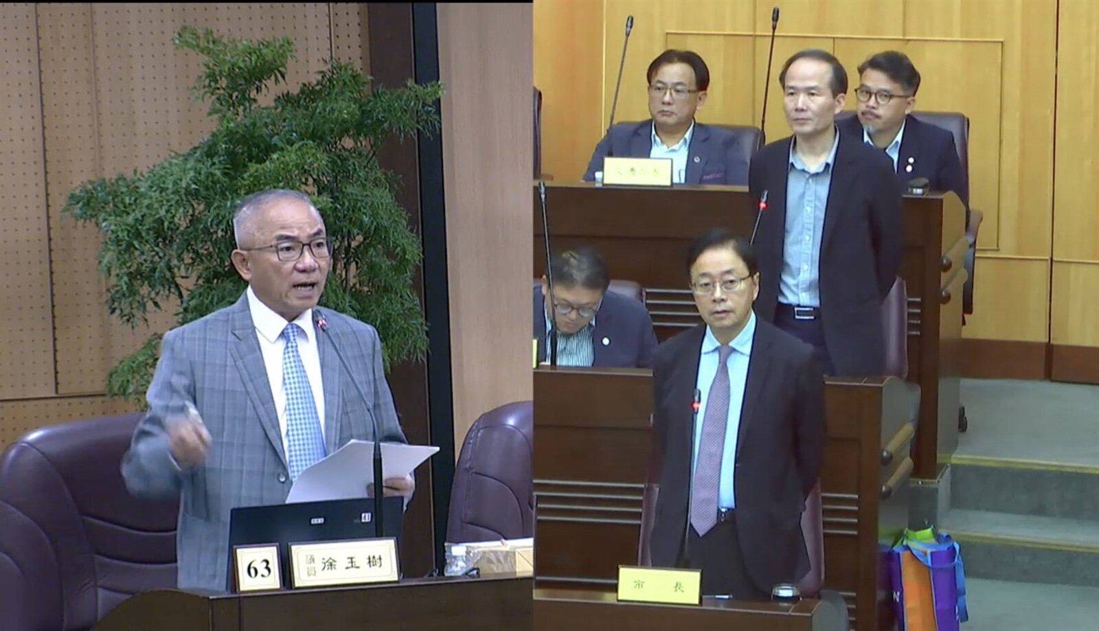 桃園市議員徐玉樹針對龍潭國民小學操場規劃興建地下停車場一案提出質詢。圖:黨團提供