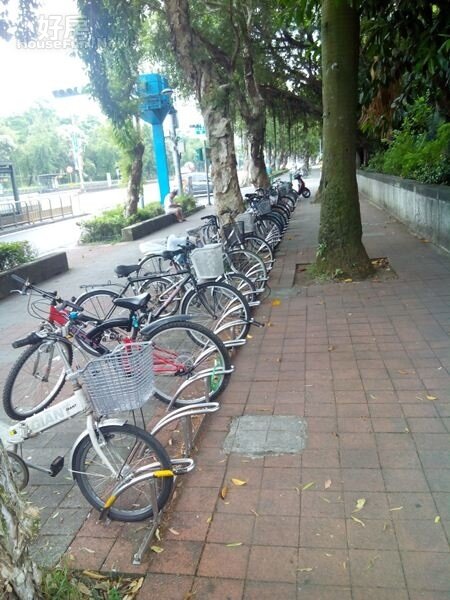 4在金華國中旁有專為腳踏車族設立的停車位。