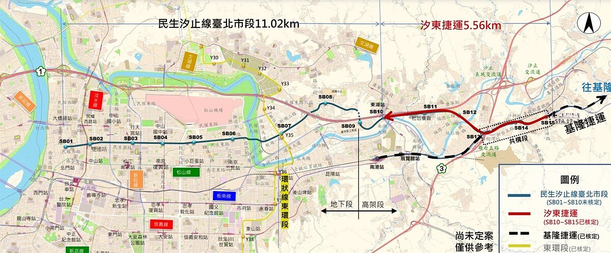 民生汐止線圖。圖/北市捷運局提供