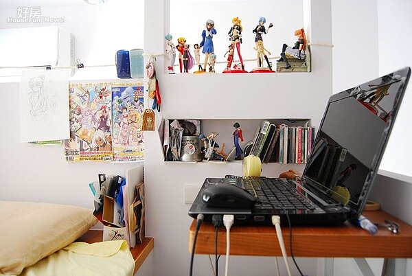 
5.	弟弟愛動漫，房間風格也走卡漫系列。