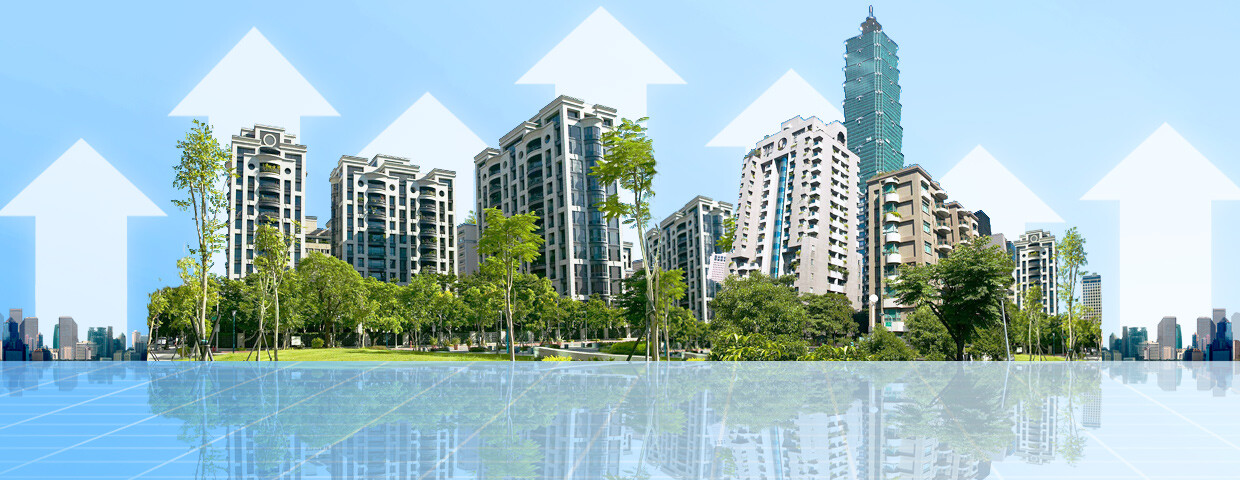 信義區 漲 大樓 箭頭上升(大刊頭主視覺)