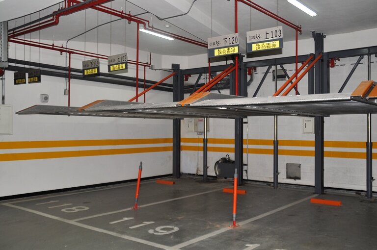 信義18号機械停車位。(圖/蔡佩蓉)