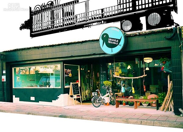 1.位於內湖麗水街上的友善烏音樂空間,店頭大膽採用搶眼的黑色呈現,乍看下也很有美國衝浪店的新潮感。