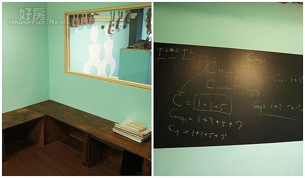 8.教室規劃融入三溫暖概念,以多張ㄇ字型長木椅簡單佈置、且每張都可以自由搬動,增加使用上機動性。