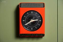 壁掛式的收音機鐘在1960年代是很新潮的產物，直到現在做為單純的吊飾品仍是非常的有味道。
