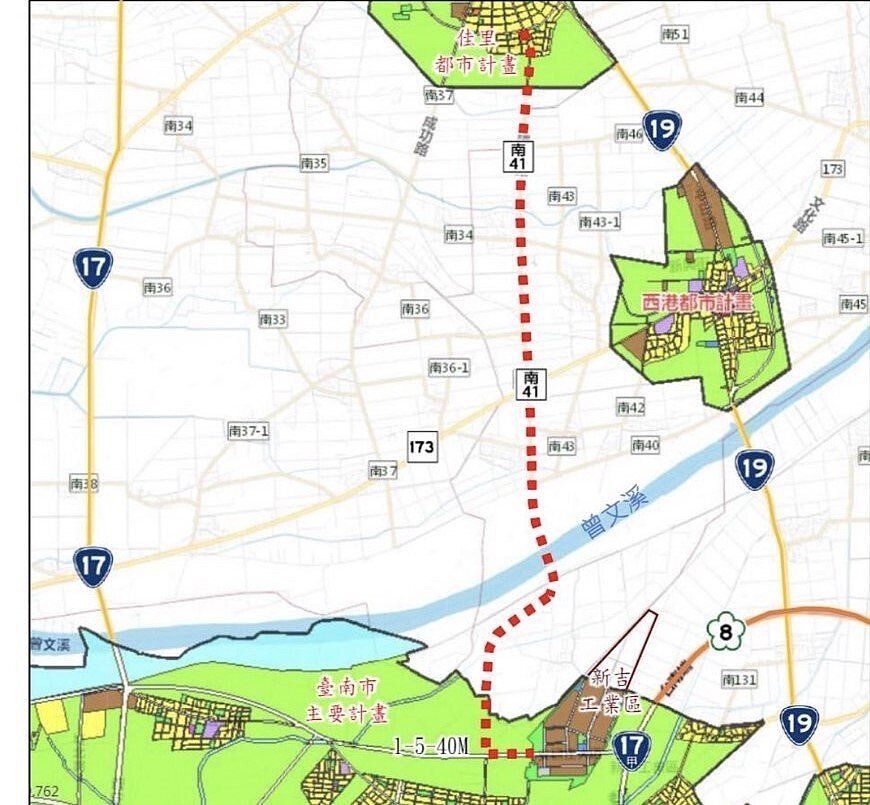 南41線跨曾文溪橋路線最快2026年動工。圖／南市工務局提供