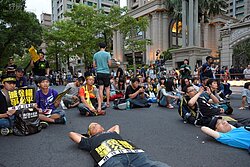 巢運怒躺仁愛路　帝寶前討公平