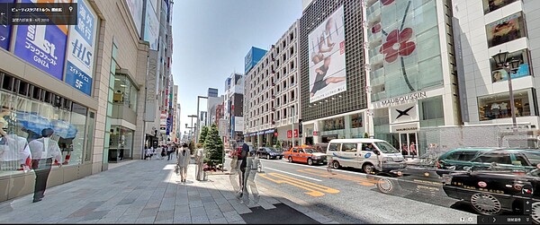 日本銀座地區。（翻攝自Google Map）