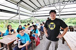 綽號小胖的創業合夥人林穎明。
