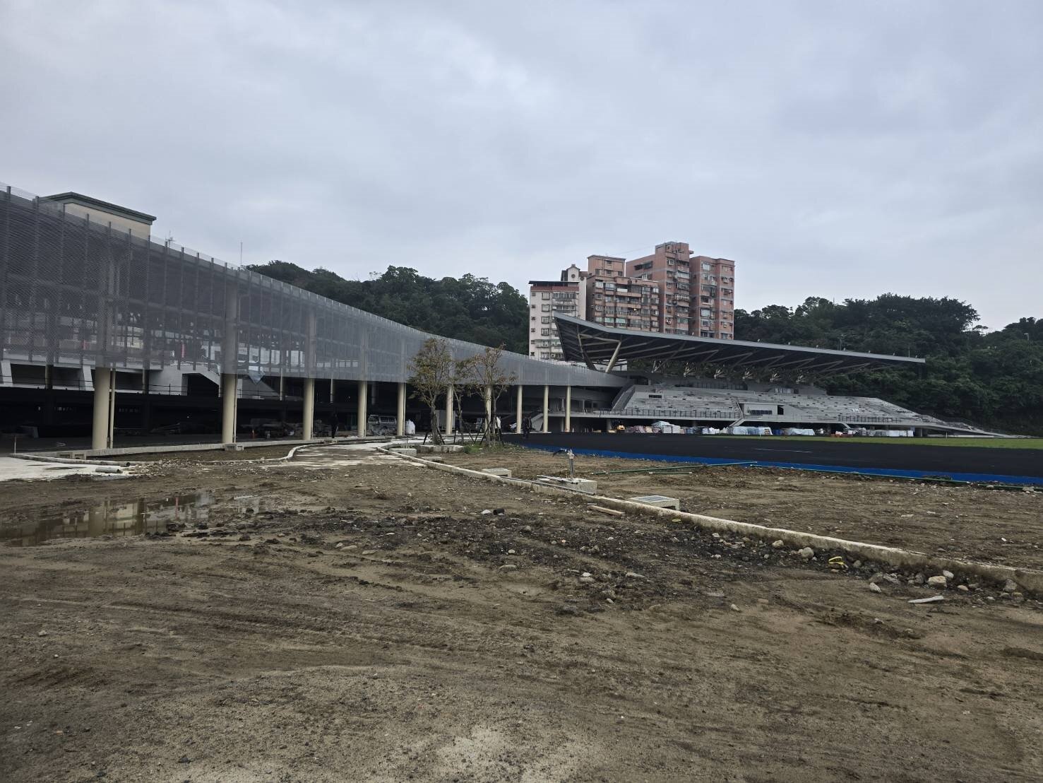 基隆田徑場改建，預計明年完工啟用。記者游明煌／攝影 