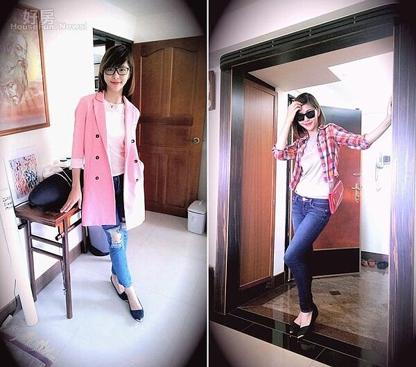 7.身為專業Model,詹乃蓁也經常在自己臥房展示各種服飾穿搭與粉絲們分享。