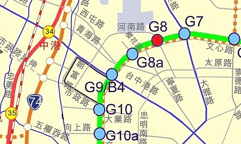 台中市府表示，捷運綠線第一棟共構宅大樓將誕生在G8站（截取自台北市政府捷運工程局）