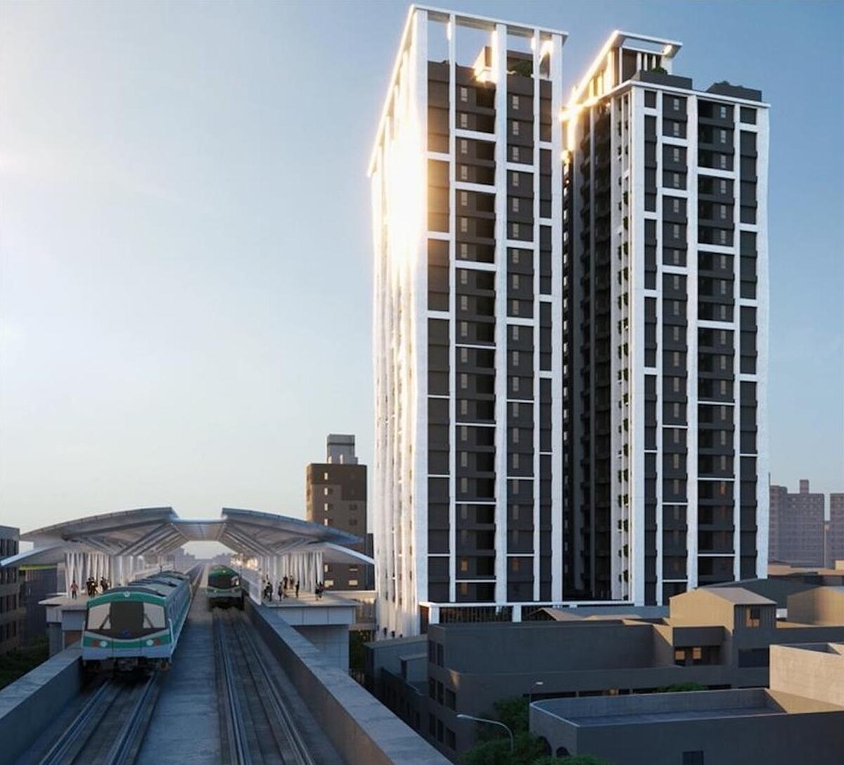 高雄捷運RK1捷運站模擬透視圖。圖／達麗建設提供