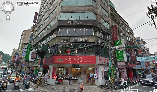 基隆地王由仁三、愛三路口「大四美」百貨蟬聯,1坪上看170萬元以上。(翻攝自Google Map)