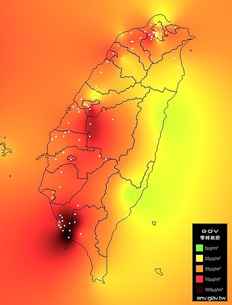 g0v零時政府的空氣汙染圖(取自g0v零時政府)