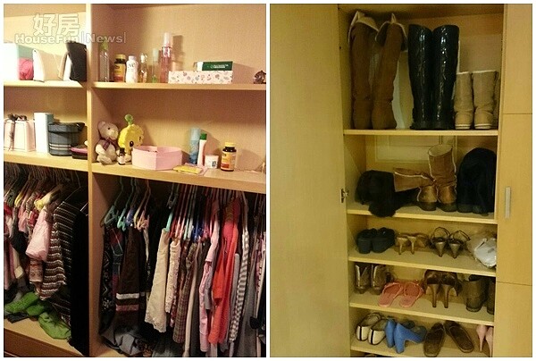 4.收納強大的更衣間，讓她一眼就愛上。
5.鞋櫃也能擺放不少雙鞋。
