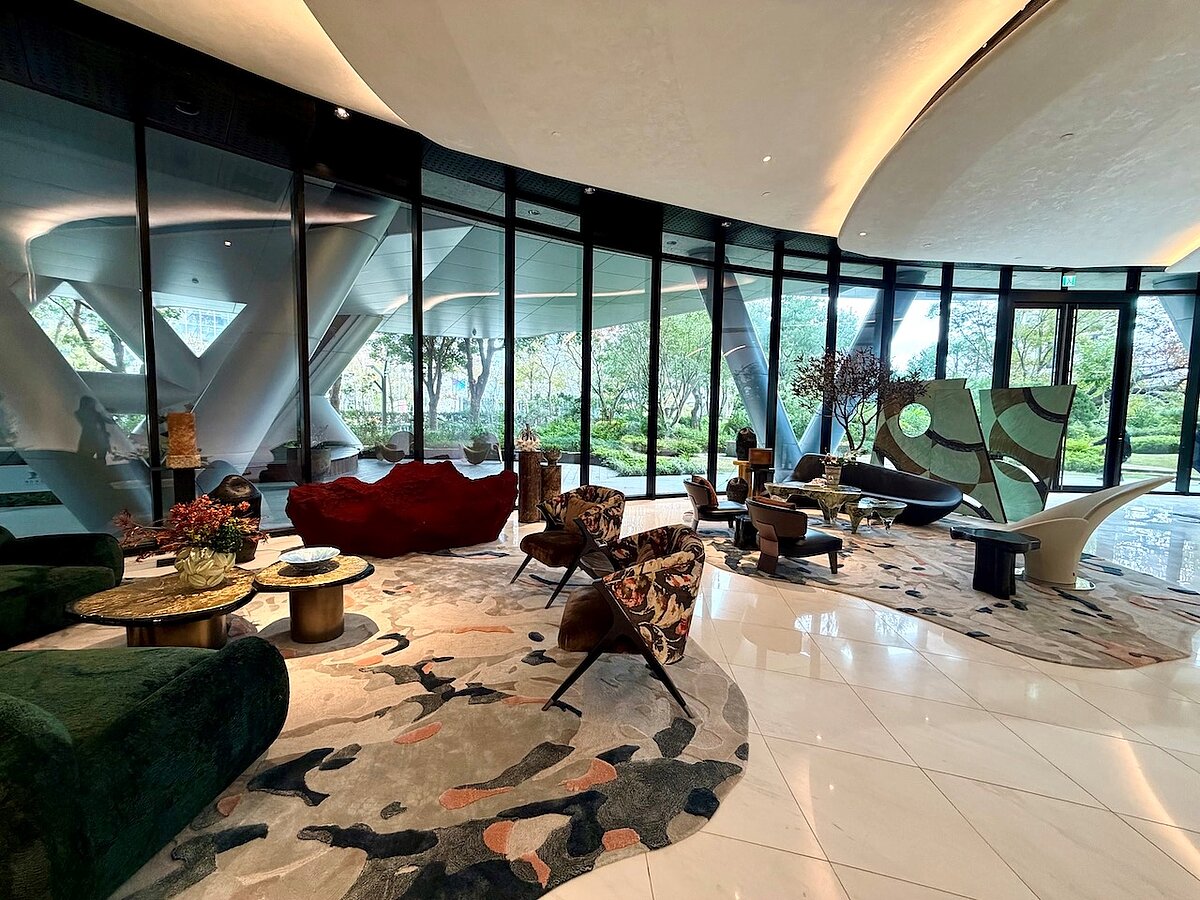 陶朱隱園1樓大廳。圖/好房網News記者蔡佩蓉攝影