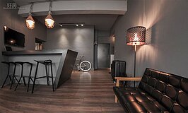 4.這張類似中島的桌子，是用石桌加以改造。
