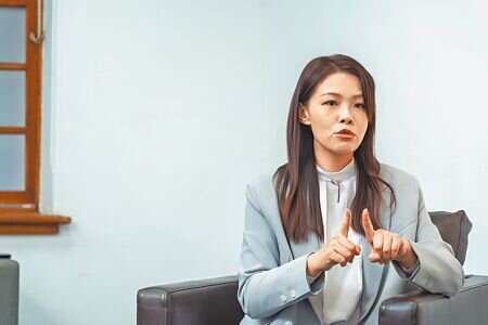 
新竹市長高虹安1日在新竹市政府接受中時專訪。（石智中攝）
