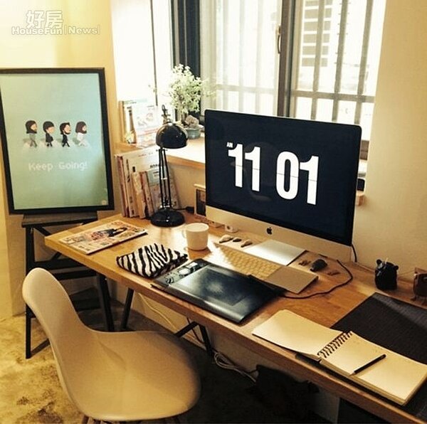 5.個人工作室改以強烈Loft工業風呈現,右側一整面黑板牆,熊秋葵表示將來可當成小孩畫畫空間。