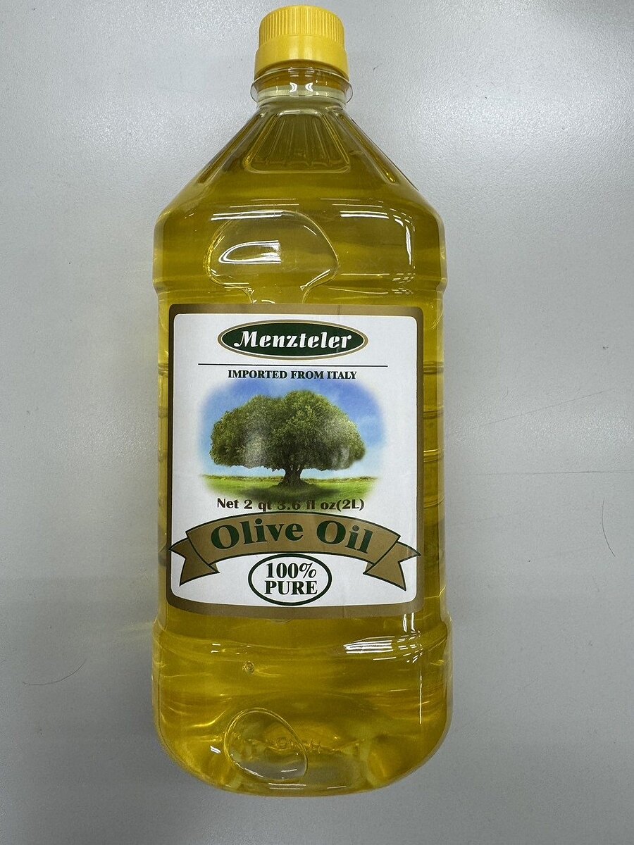 融琦公司販售的「蒙特樂橄欖油100%PURE（規格：2L）」有混充芥花油及標示不實。圖／北市衛生局提供
