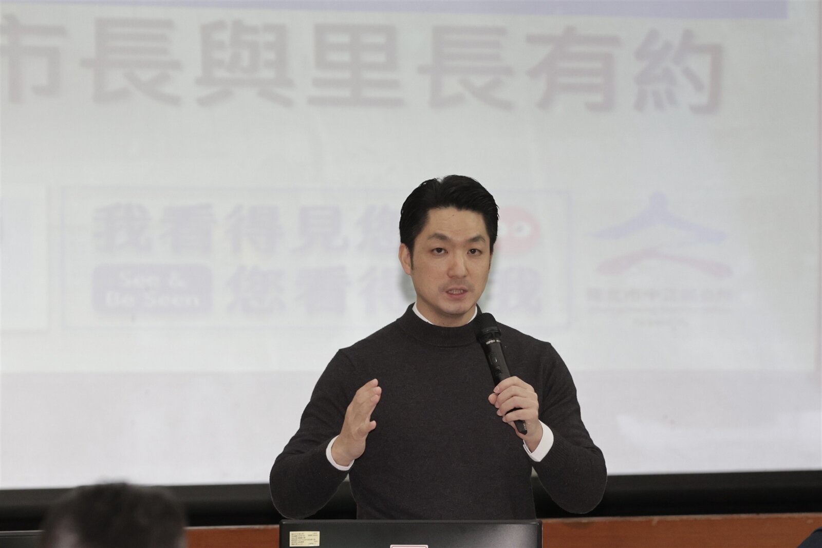 台北市長蔣萬安上午赴中正區參加「市長與里長有約」。記者許正宏/攝影