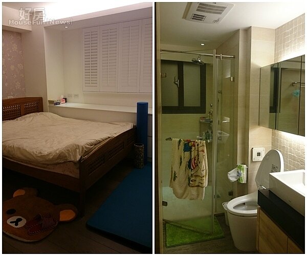 6.主臥的佈置溫馨舒適。
7.衛浴採用乾濕分離。
