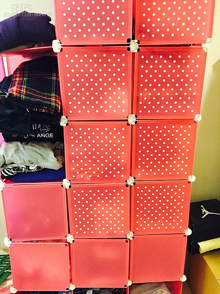 6.陳伊用一格格收納櫃將短褲、短裙、長褲、T恤、背心…等衣物做好分類,也有效解決之前懶得摺、或亂丟衣物的問題。
