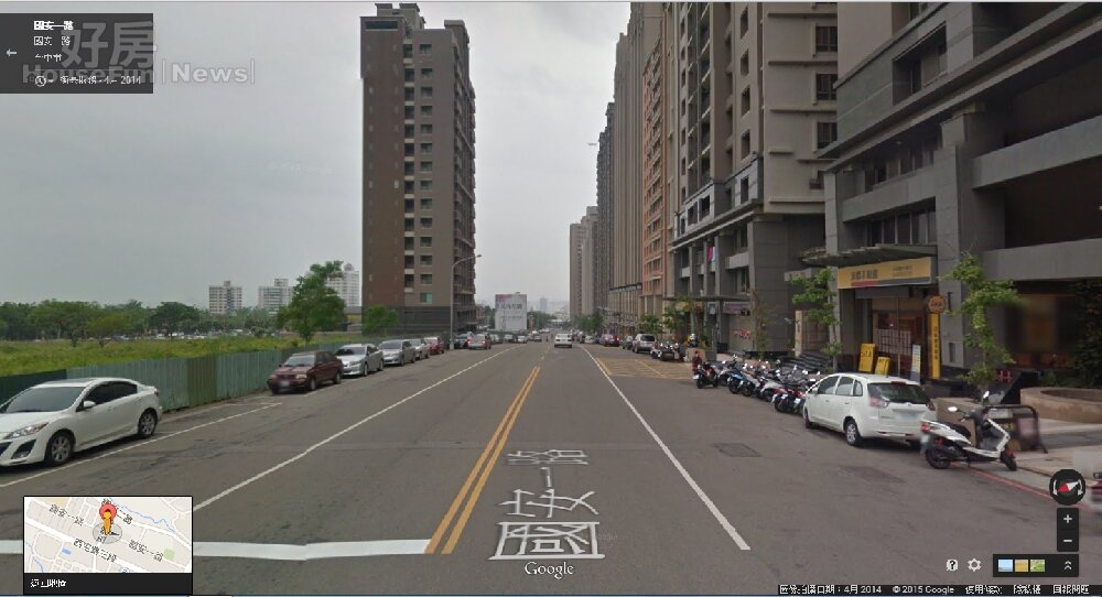 台中市西屯區的國安一路,去年成交了279戶,排名第一。(翻攝自Google Map)