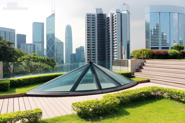 香港半山的豪宅王造型特殊，家中的天窗可遠眺市景。（台灣蘇富比國際物業提供）