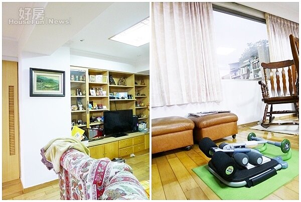 3.陳永興念舊,家中陳設維持著昔日的風格。
4.窗前的搖椅和運動器材都有著不同年代的回憶。