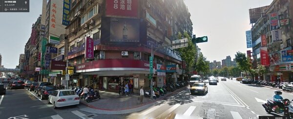 台北市中山區林森北路生活機能齊全，商業活動熱絡，是北市交易最熱的路段。（翻攝自Google Map）